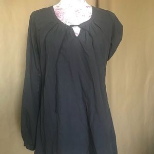 Dark Gray Peasant Blouse